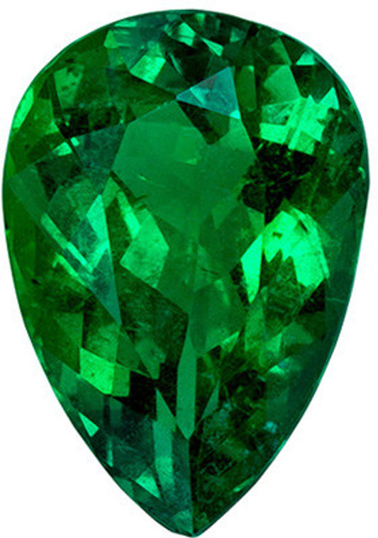 3.70 Carat Pear Cut Panjshir Valley Vivid Green